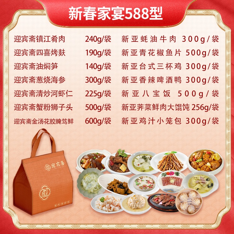 新亚&迎宾斋家宴年夜饭套餐菜单